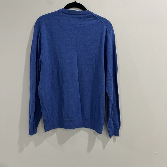 Club Room Italian Spurn Yarn Merino Wool Blend Men’s Sweater Size Medium Blue - Picture 2 of 5